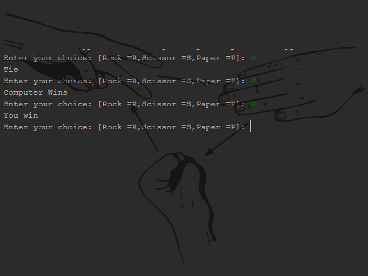 Rock paper scissor in python with source code