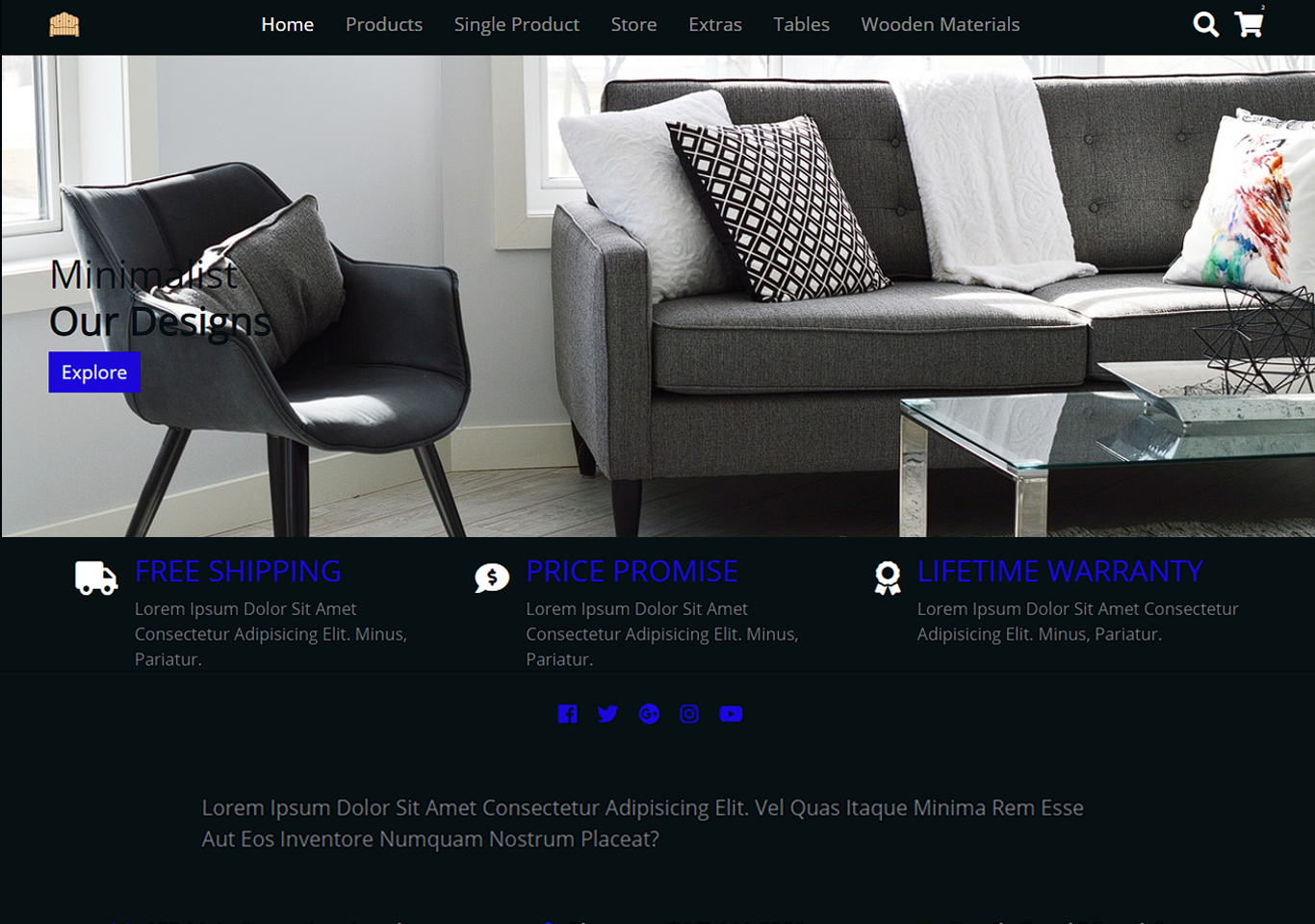 Furniture eCommerce frontend site with source code