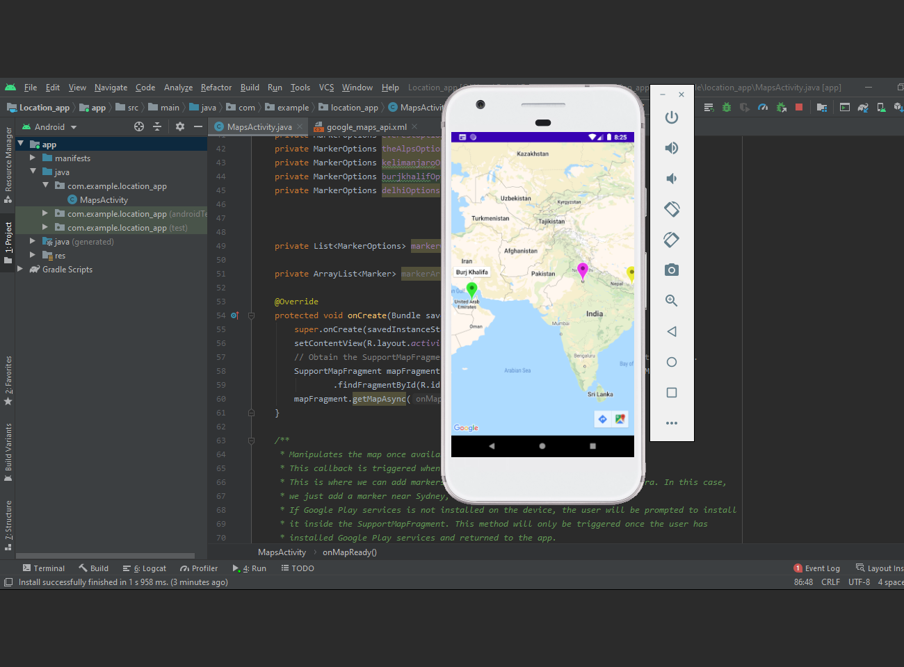 Location app in android with source code