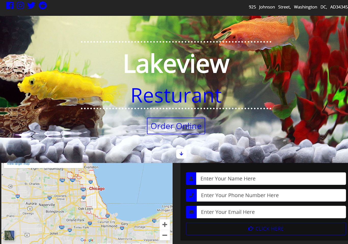 Restaurant frontend site with source code