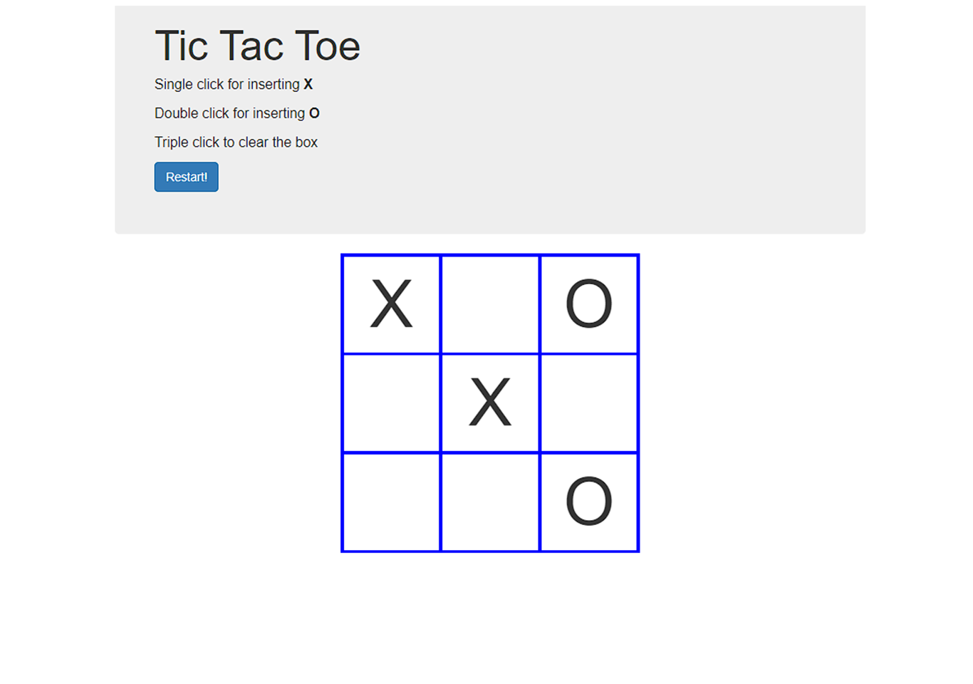 Tic tac toe game in JavaScript