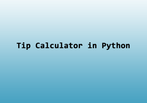 Tip calculator in python with source code