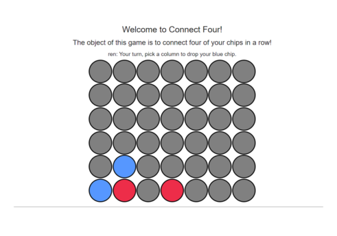 Connect four game in JavaScript