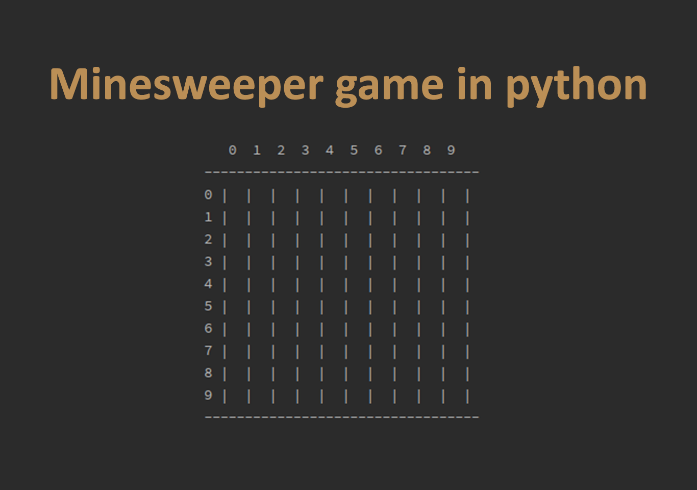 Minesweeper game in python