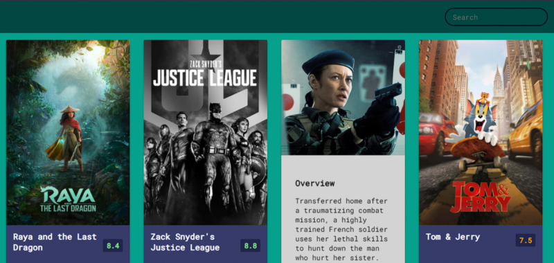 Movie app in JavaScript with free source code 023
