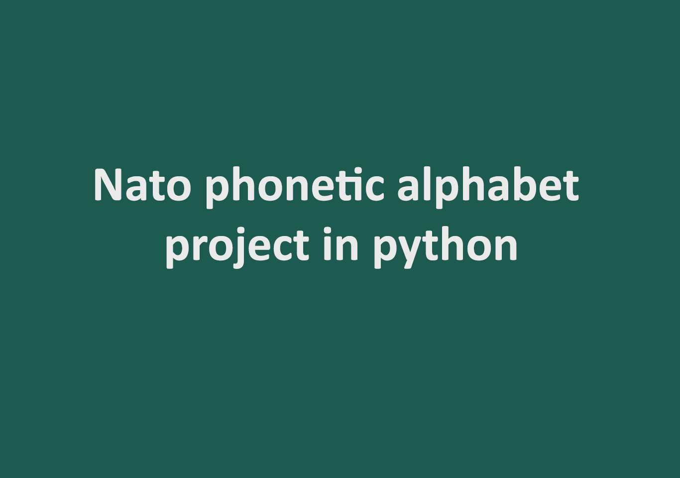 Nato phonetic in python with source code