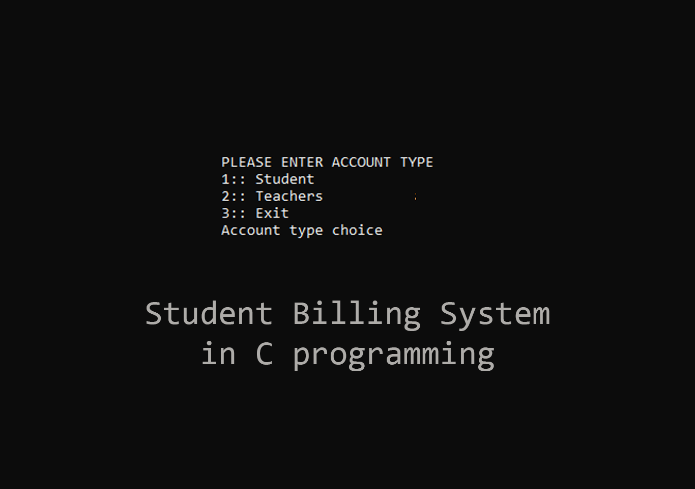 School billing system in C with source code