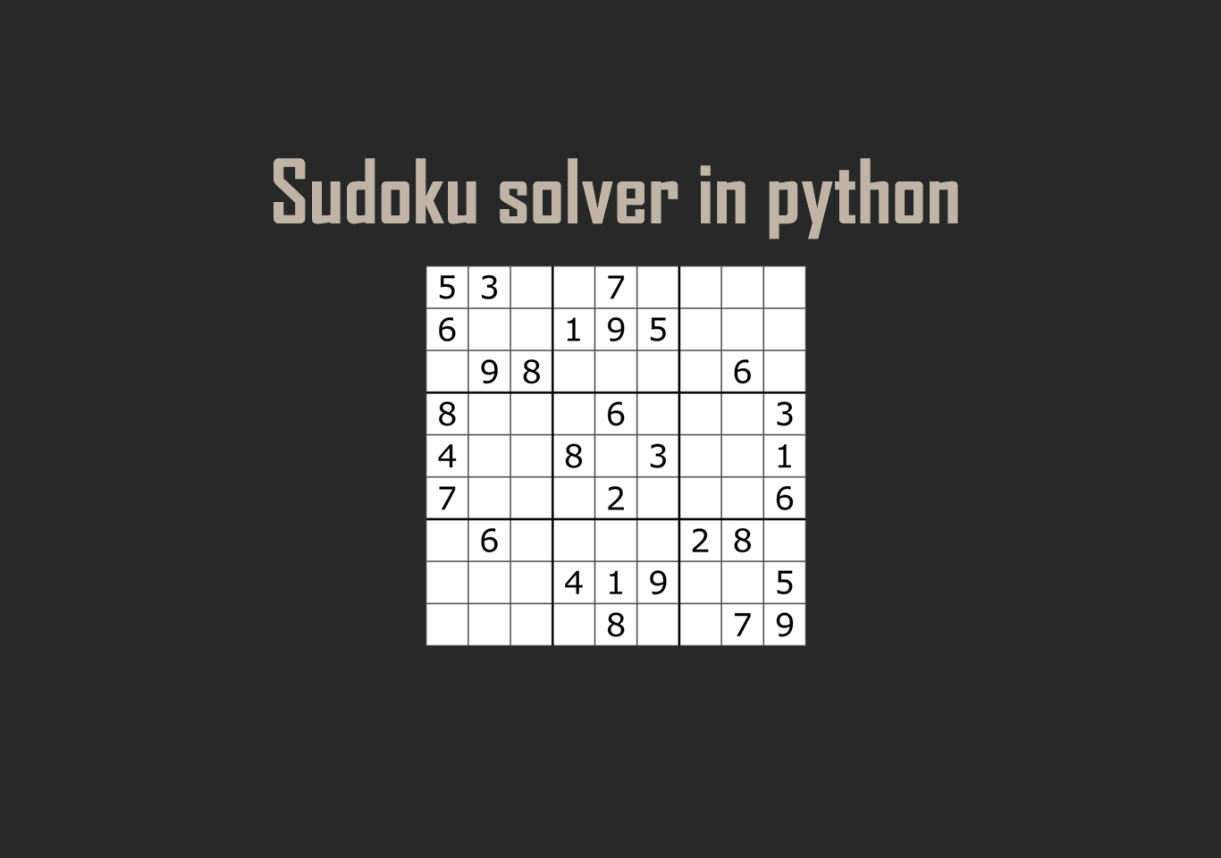 Sudoku solver in python