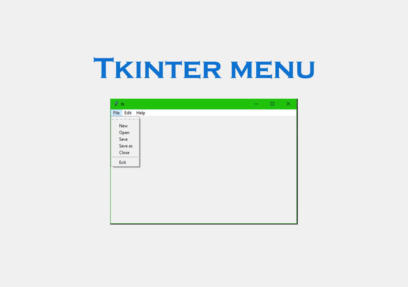 Tkinter menu in python