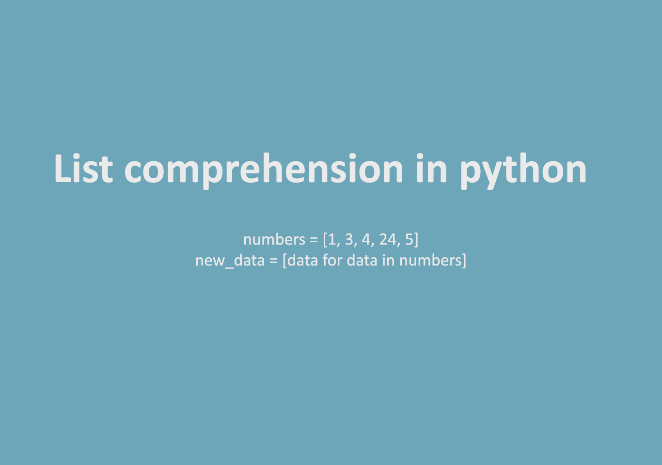 List comprehension in python