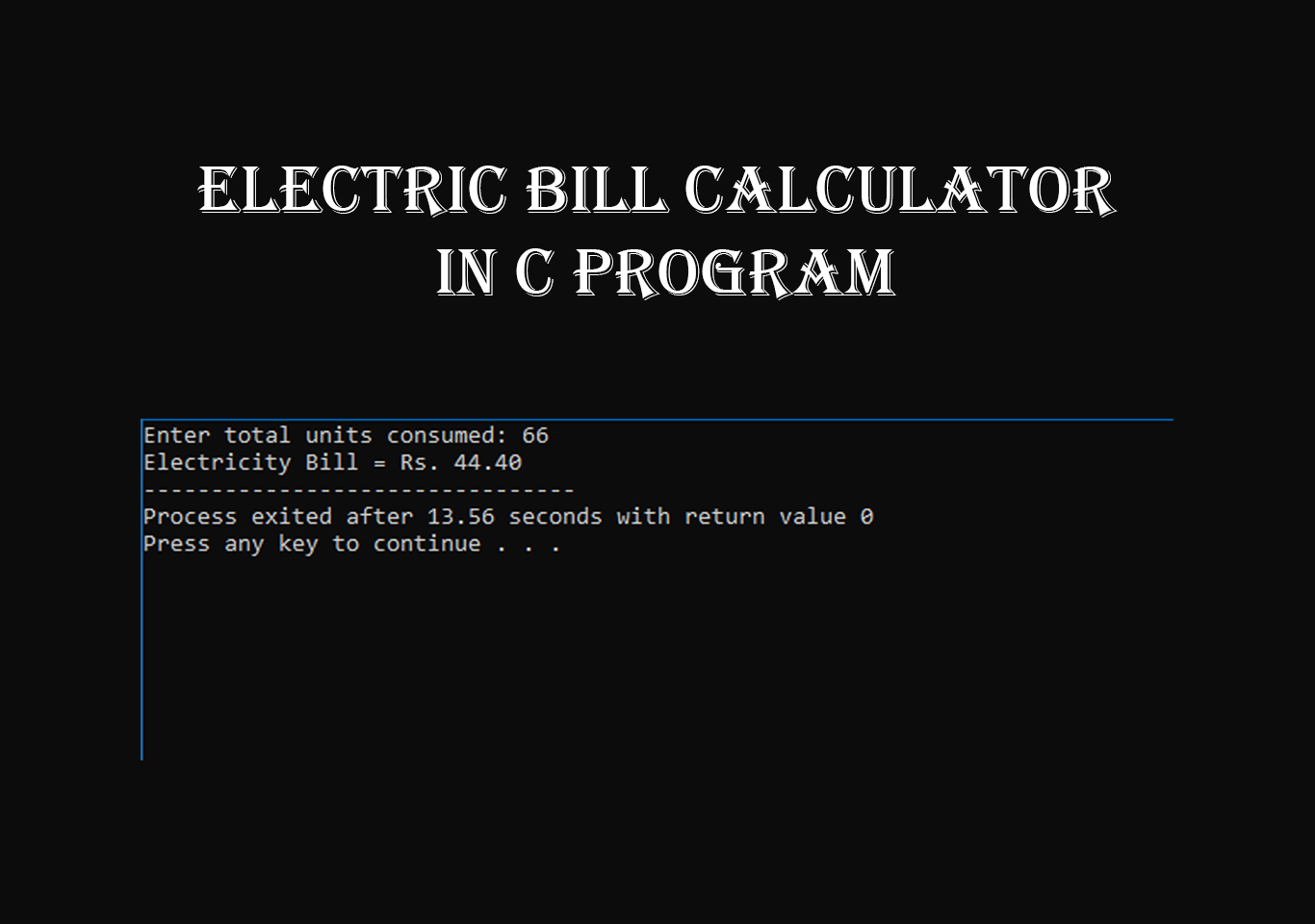 Electric bill calculator in C with source code