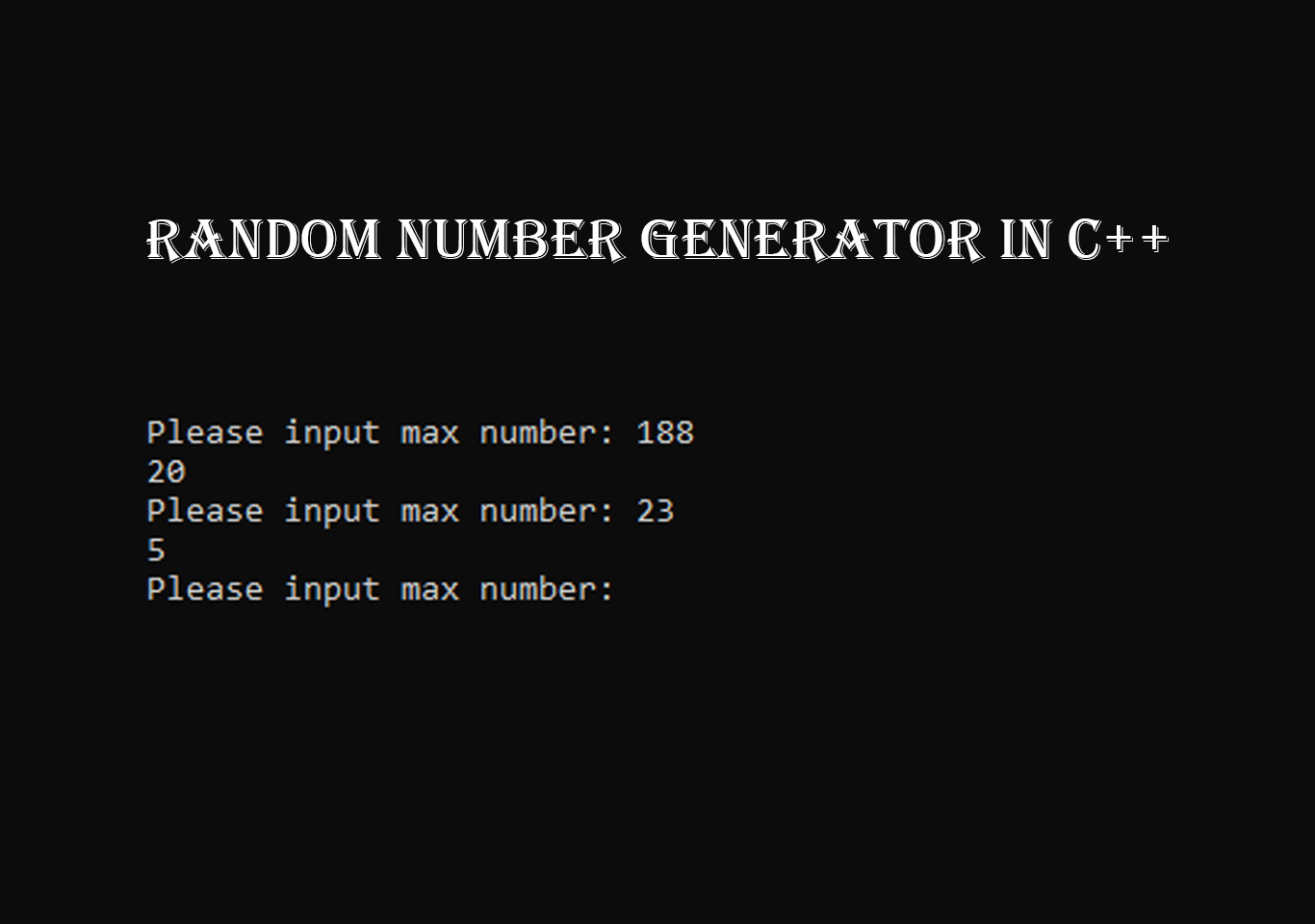 Random number generator in C++