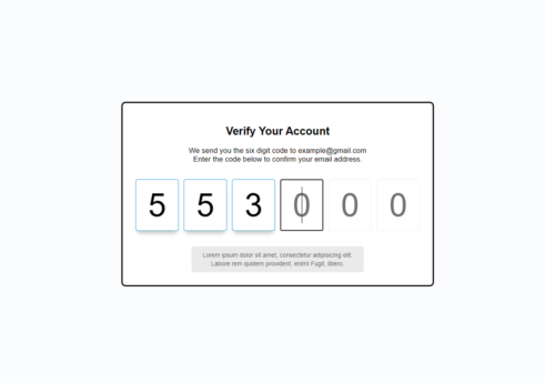 Verify account UI in JavaScript