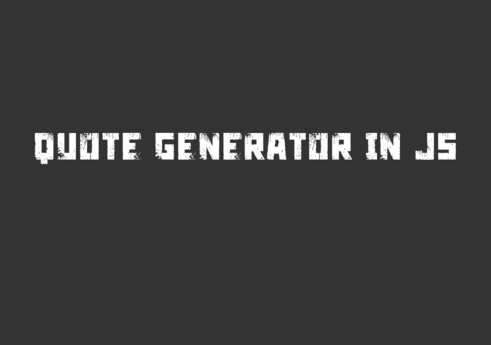 Quote generator in Js