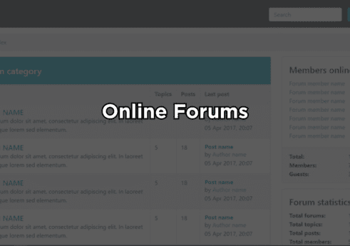 Online forums frontend site